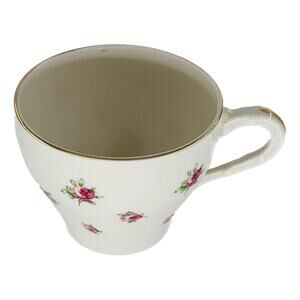 Theodore Haviland Teacup New York China Demitasse White Pink Rosebud Gold Accent